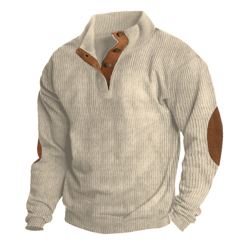 Casual Sweater Men – Stand-Up Collar Knit Pullover for Everyday Wear