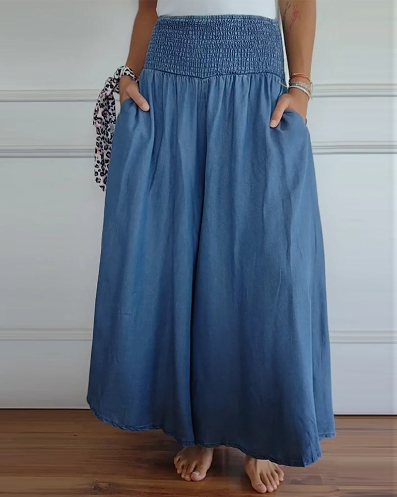 Wide Leg Pants Women – Comfortable Elastic Waist Trousers