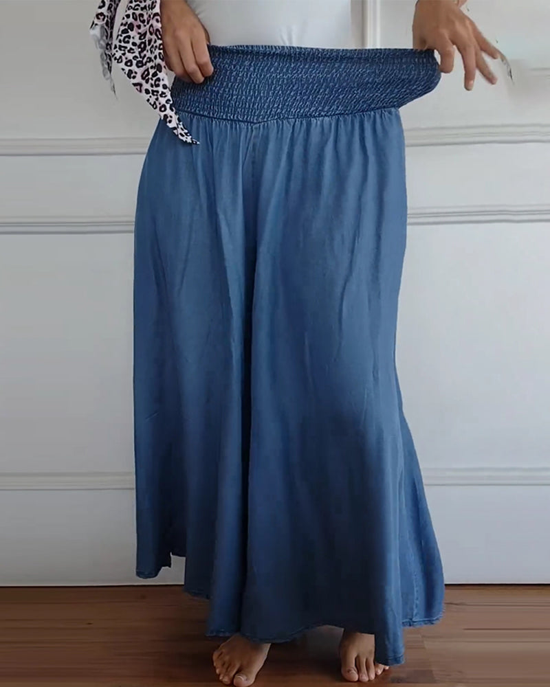 Wide Leg Pants Women – Comfortable Elastic Waist Trousers