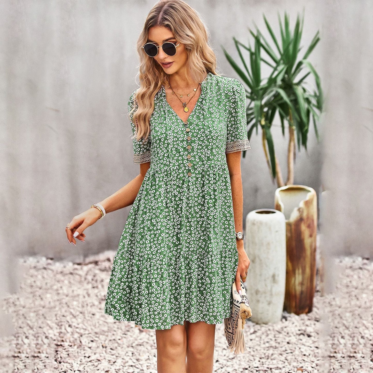 Elegant Maxi Dress for Women – Chic Summer Dress with Sleeves and Flowy Design