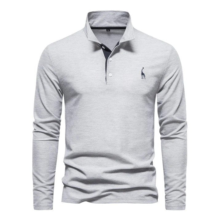 Men's Long-Sleeved Polo Shirt – Stylish Casual Wear for Every Occasion