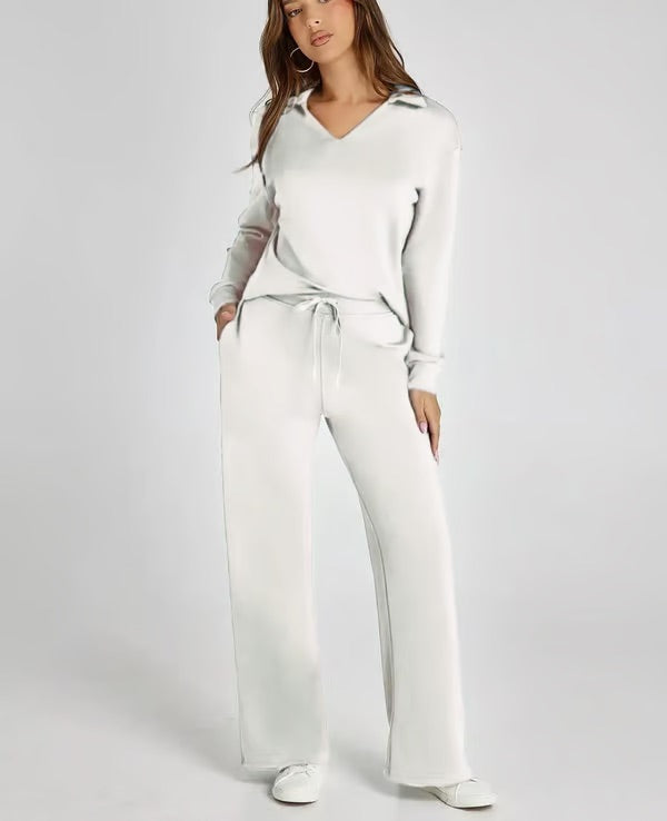 Casual Long Sleeve Set Women – Stylish 2-Piece Lounge Outfit