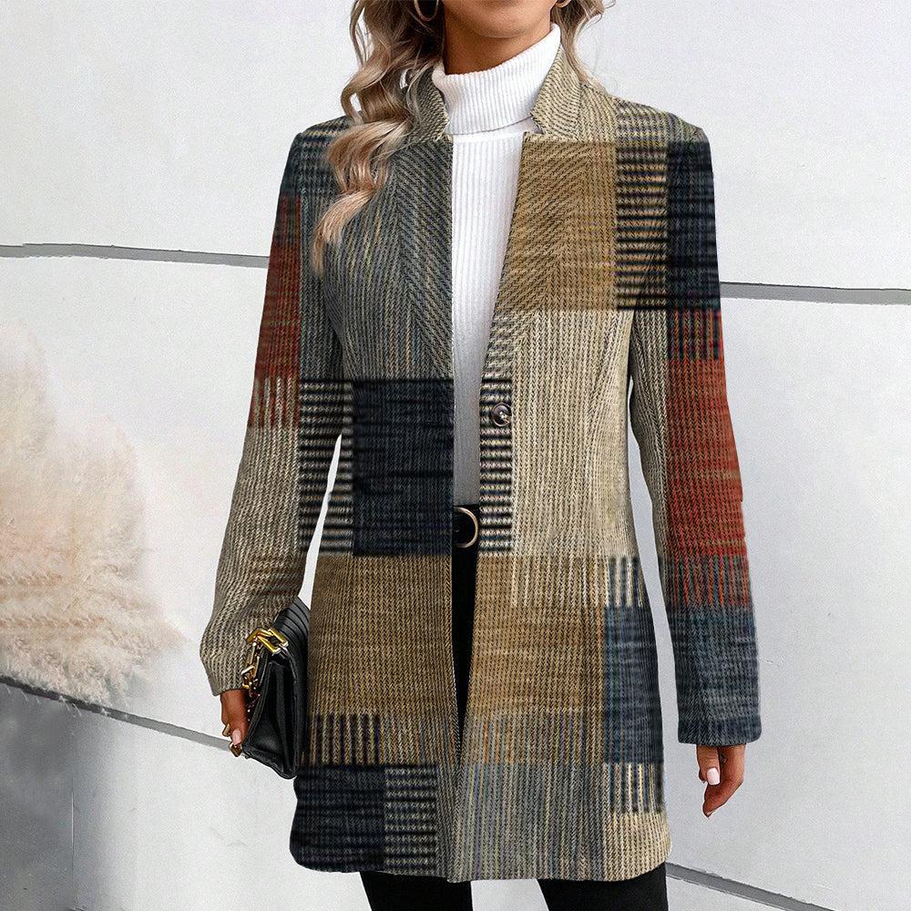 Stylish Blazer Women – Patterned Tailored Jacket for Work