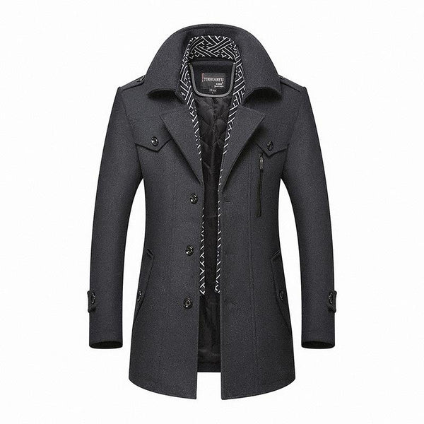 Classic Coat for Men – Stylish Overcoat in Wool Blend for Winter