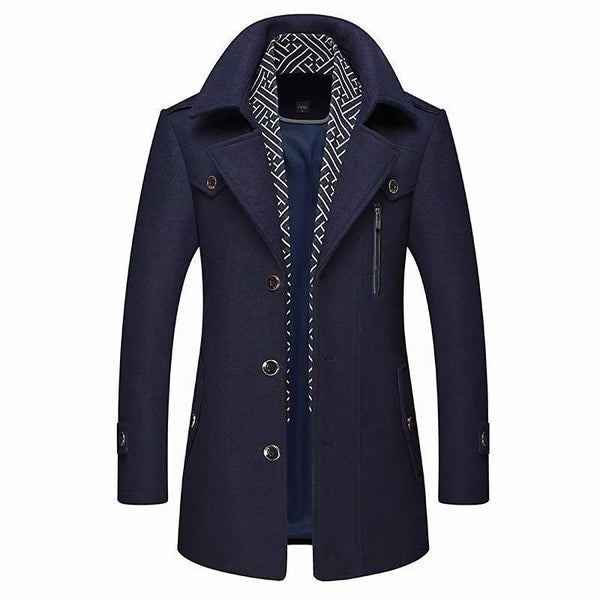 Classic Coat for Men – Stylish Overcoat in Wool Blend for Winter