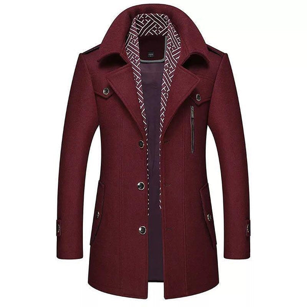 Classic Coat for Men – Stylish Overcoat in Wool Blend for Winter