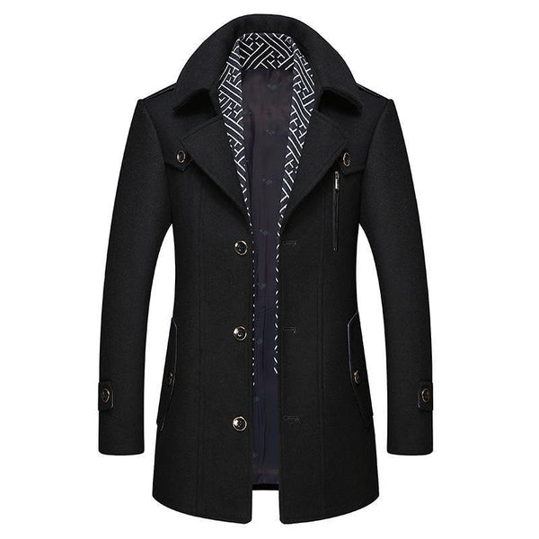 Classic Coat for Men – Stylish Overcoat in Wool Blend for Winter