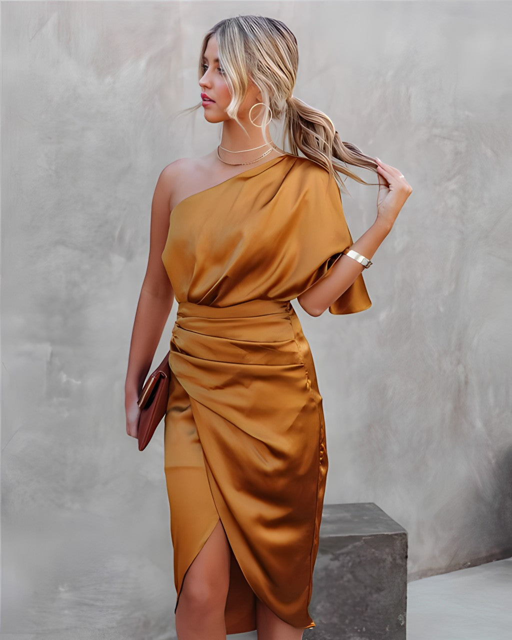 Elegant Silk Dress – Women's Chic Evening Gown for Special Occasions