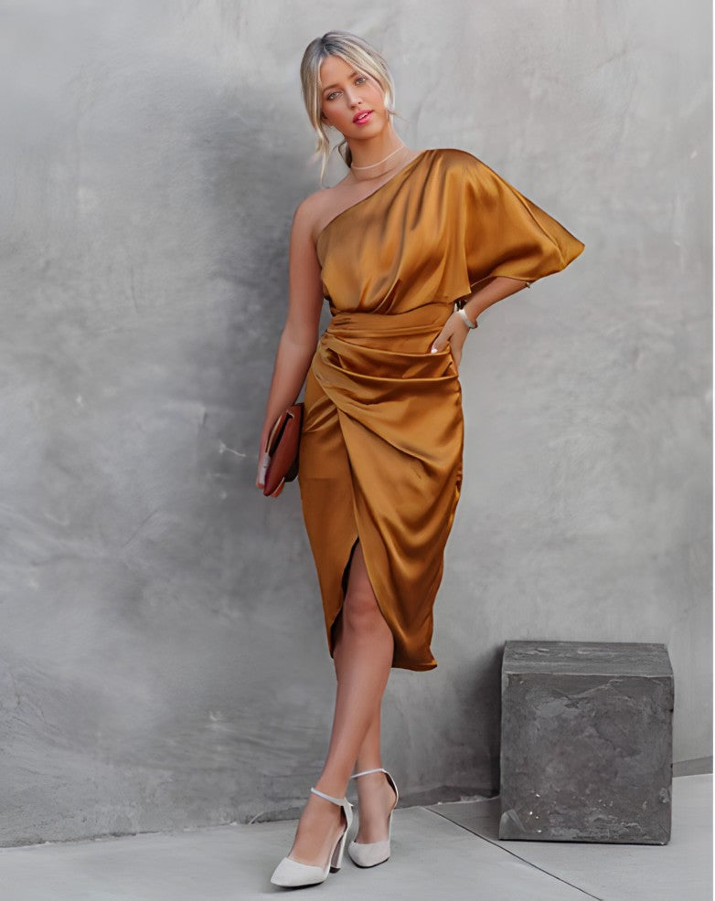 Elegant Silk Dress – Women's Chic Evening Gown for Special Occasions