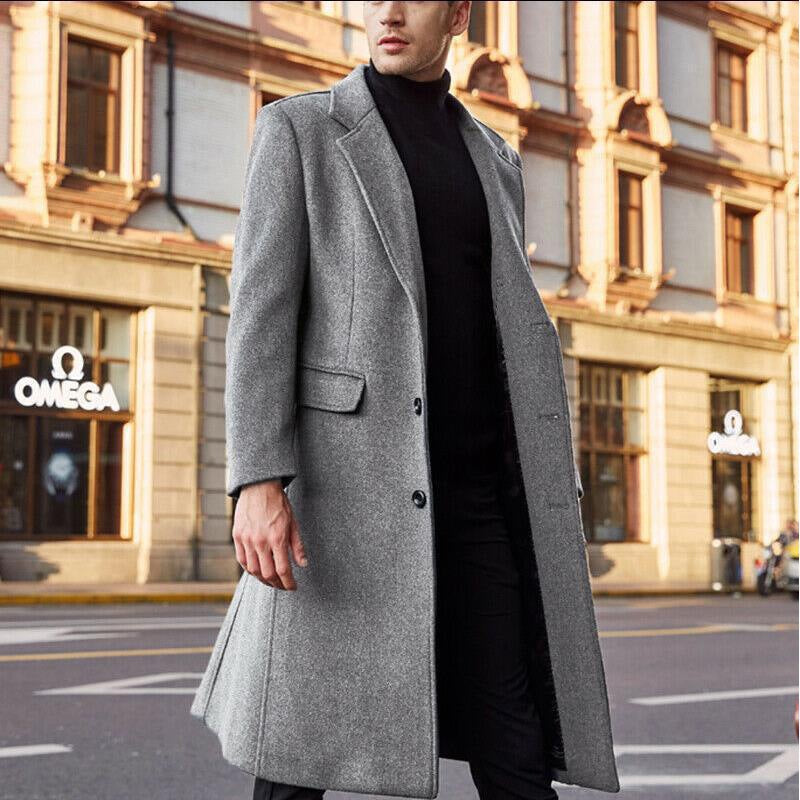 Wool Men's Winter Coat – Stylish Warm Overcoat for Cold Weather