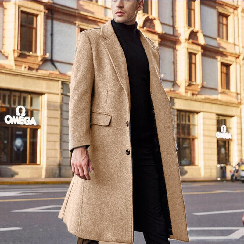 Wool Men's Winter Coat – Stylish Warm Overcoat for Cold Weather