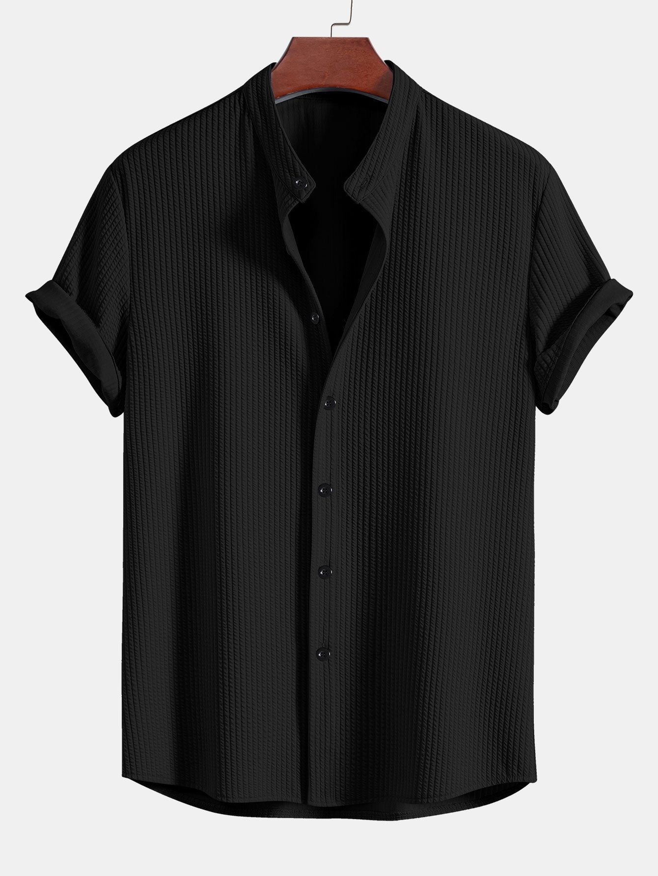 Men's Dress Shirt – Stylish Stand-Up Collar Shirt for Casual or Formal Wear