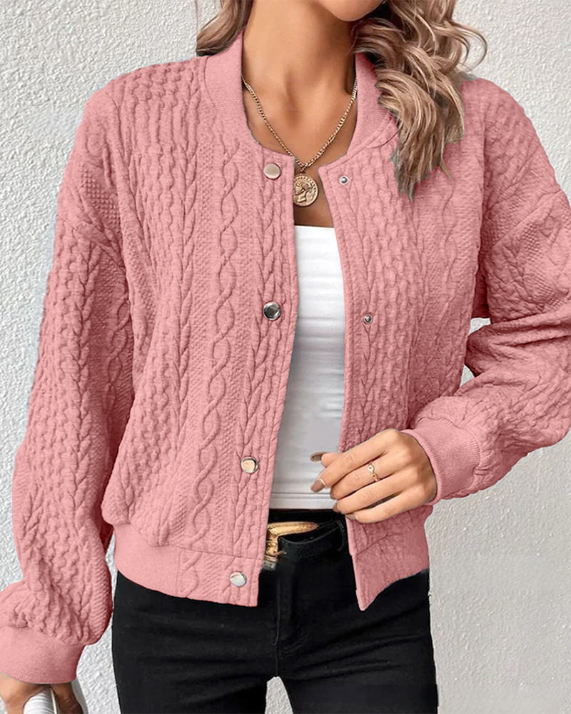 Women's Cardigan – Stylish Button Placket Knit Sweater