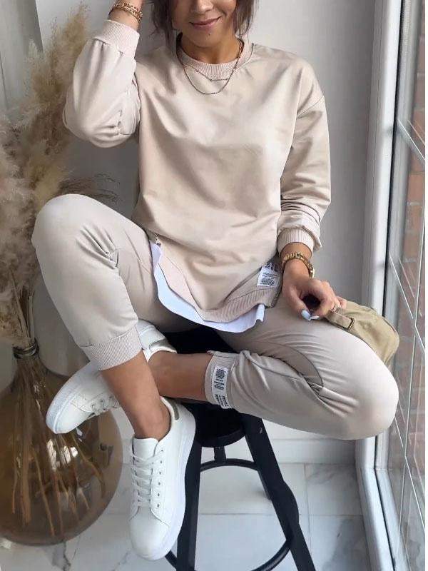 Women's Comfortable Sweatshirt and Pants Set – Soft Casual Loungewear Outfit