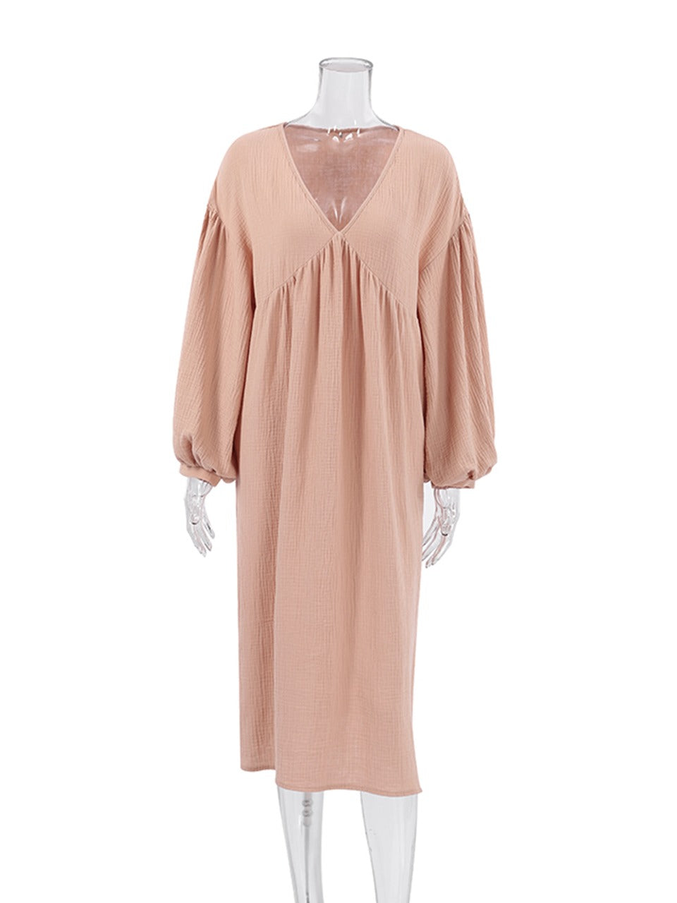 Casual Women's Dress – Elegant Summer Midi Dress with Sleeves