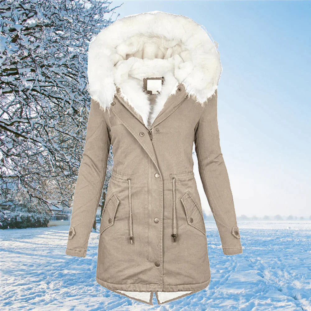 Plus Size Parka Jacket – Hooded Fur Lined Winter Coat