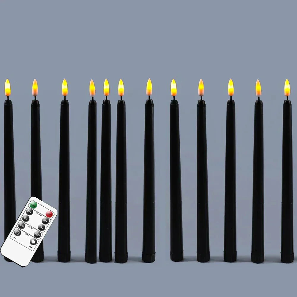 LED Candles Black – Remote Control Flameless Candles for Halloween Decor