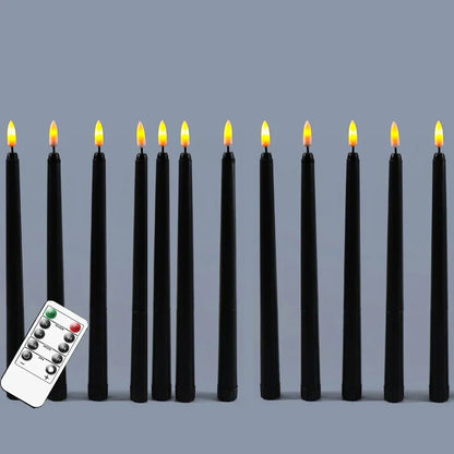 LED Candles Black – Remote Control Flameless Candles for Halloween Decor