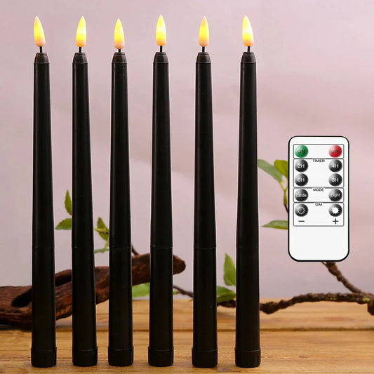 LED Candles Black – Remote Control Flameless Candles for Halloween Decor
