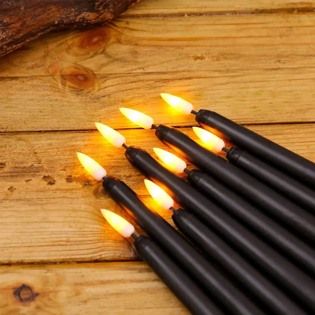 LED Candles Black – Remote Control Flameless Candles for Halloween Decor