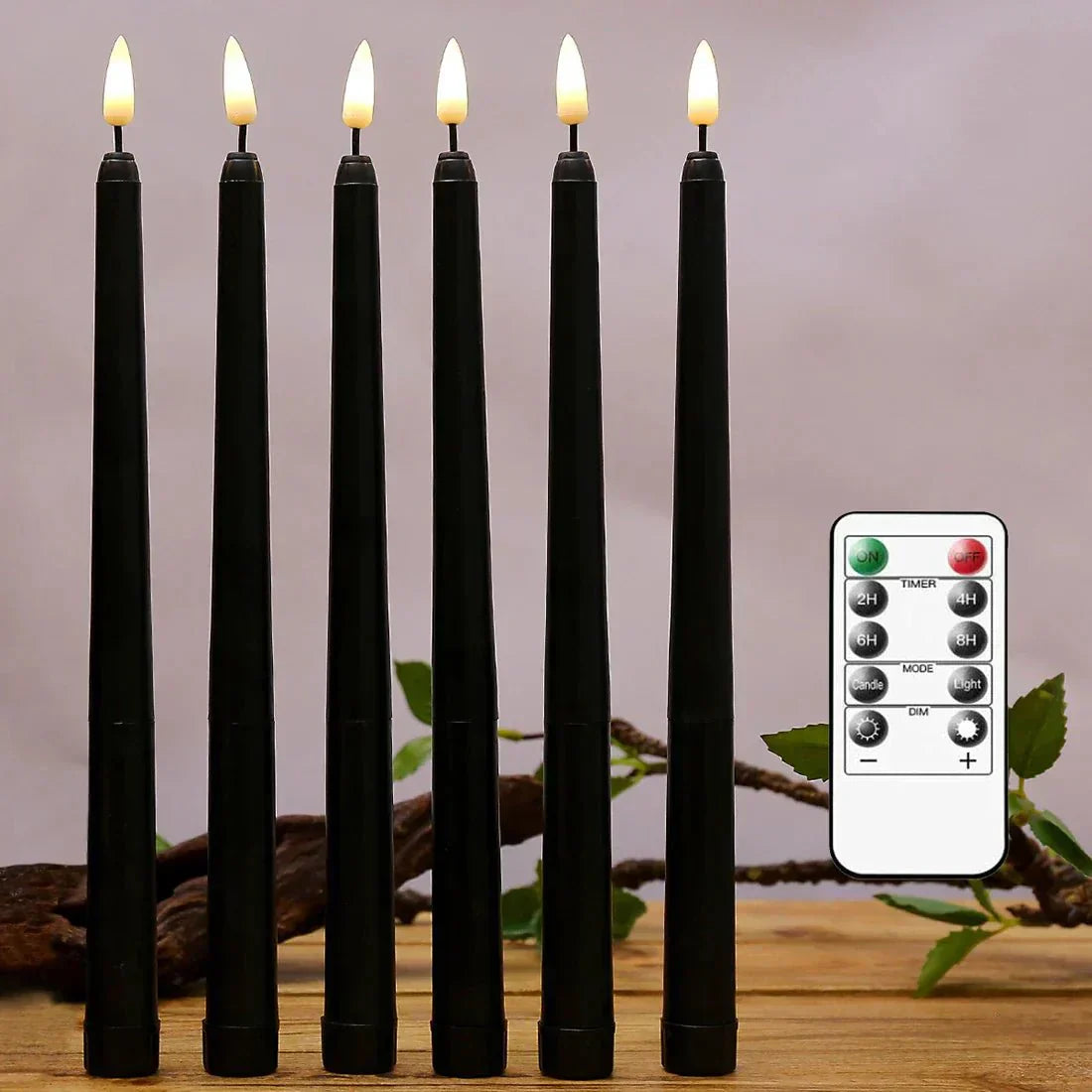 LED Candles Black – Remote Control Flameless Candles for Halloween Decor