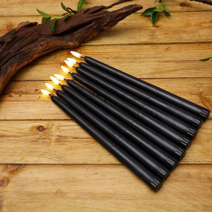 LED Candles Black – Remote Control Flameless Candles for Halloween Decor