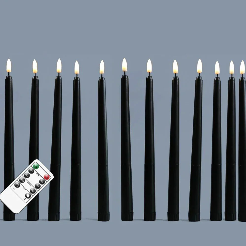 LED Candles Black – Remote Control Flameless Candles for Halloween Decor