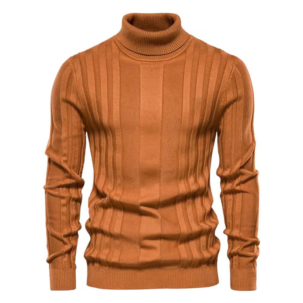 Men's Turtleneck Sweater – Stylish Striped Knit Pullover for Casual Wear