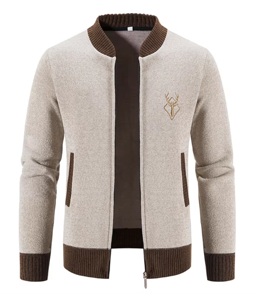 Men's Cardigan Zipper Knit – Stylish Warm Sweater for Casual Wear