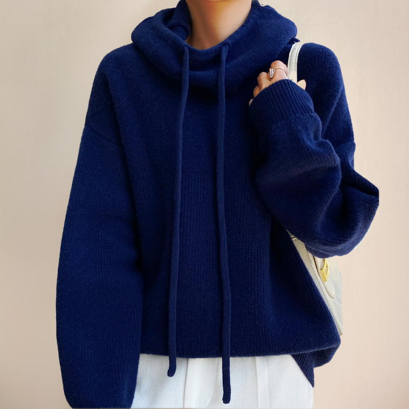 Hooded Knit Sweater Women – Cozy Pullover with Stylish Design