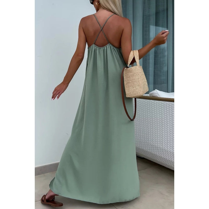 Summer Dress Women – Elegant Floral Maxi Dress for Beach