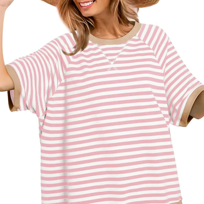 Casual Striped T-Shirt Women – Soft Cotton Tee for Everyday Wear