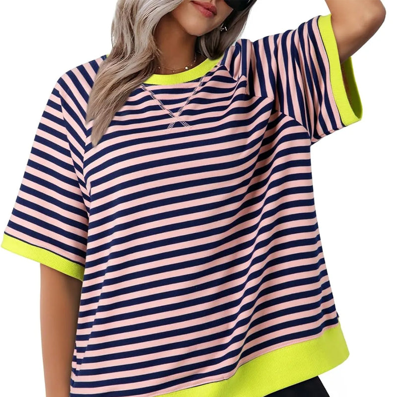 Casual Striped T-Shirt Women – Soft Cotton Tee for Everyday Wear