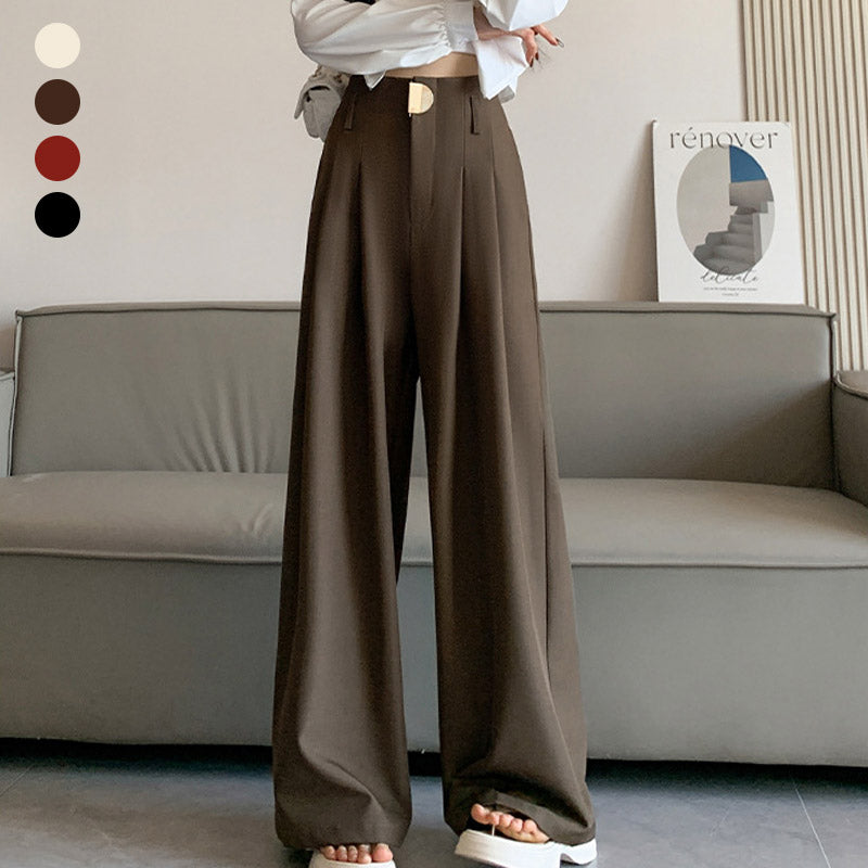 High-Waisted Wide-Leg Trousers Women – Chic Flowy Pants for Casual or Dressy Occasions