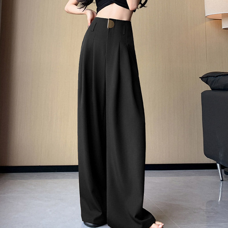 High-Waisted Wide-Leg Trousers Women – Chic Flowy Pants for Casual or Dressy Occasions