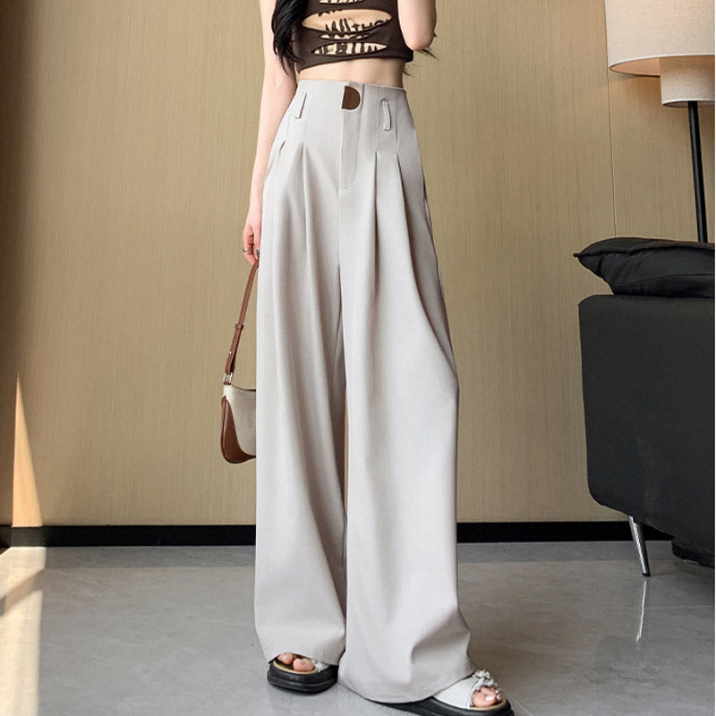 High-Waisted Wide-Leg Trousers Women – Chic Flowy Pants for Casual or Dressy Occasions