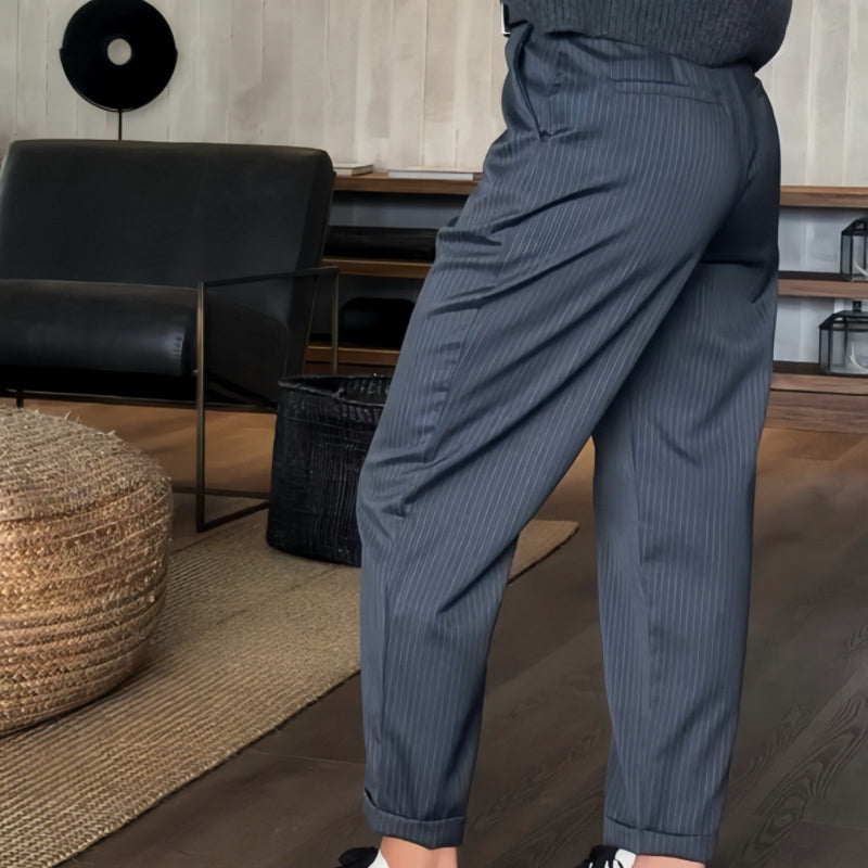 High-Waisted Blazer Pants for Women – Casual Straight Fit Trousers