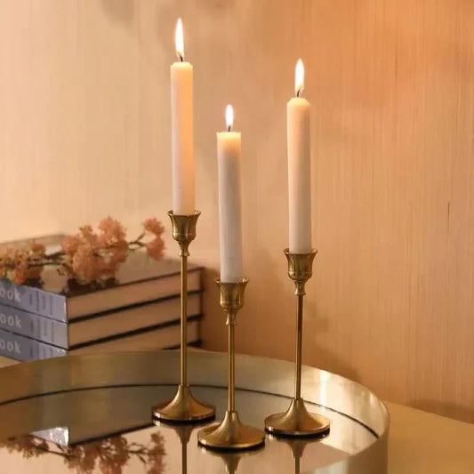 Candle Holders for Romantic Decor – Elegant Gold Holders for Home Office