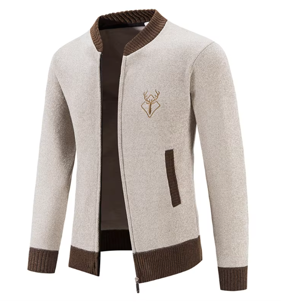 Men's Cardigan Zipper Knit – Stylish Warm Sweater for Casual Wear